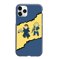 Чехол iPhone 11 Pro матовый Fallout New Vegas Boys, цвет: 3D-серый