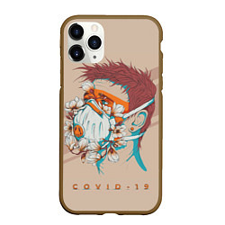 Чехол iPhone 11 Pro матовый Коронавирус covid 19, цвет: 3D-коричневый