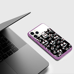 Чехол iPhone 11 Pro матовый MARSHMELLO GLITCH, цвет: 3D-фиолетовый — фото 2