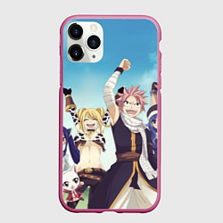 Чехол iPhone 11 Pro матовый FAIRY TAIL ХВОСТ ФЕИ, цвет: 3D-малиновый