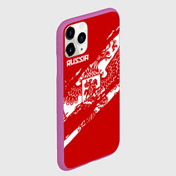 Чехол iPhone 11 Pro матовый Russia, цвет: 3D-фиолетовый — фото 2