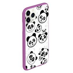 Чехол iPhone 11 Pro матовый Панды, цвет: 3D-фиолетовый — фото 2
