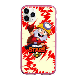 Чехол iPhone 11 Pro матовый Brawl Stars Dynamike, цвет: 3D-малиновый