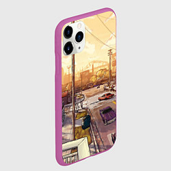 Чехол iPhone 11 Pro матовый GTA San Andreas, цвет: 3D-фиолетовый — фото 2