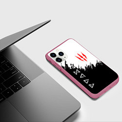 Чехол iPhone 11 Pro матовый The Witcher, цвет: 3D-малиновый — фото 2