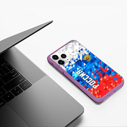 Чехол iPhone 11 Pro матовый RUSSIA SPORT, цвет: 3D-фиолетовый — фото 2