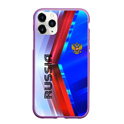 Чехол iPhone 11 Pro матовый RUSSIA SPORT, цвет: 3D-фиолетовый