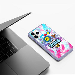 Чехол iPhone 11 Pro матовый BRAWL STARS NANI ТРОПИКИ, цвет: 3D-светло-сиреневый — фото 2