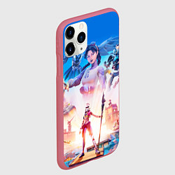Чехол iPhone 11 Pro матовый ФОРТНАЙТ 3 СЕЗОН, цвет: 3D-малиновый — фото 2