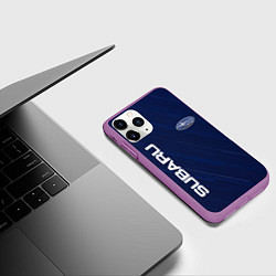 Чехол iPhone 11 Pro матовый SUBARU, цвет: 3D-фиолетовый — фото 2