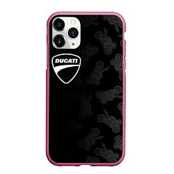 Чехол iPhone 11 Pro матовый DUCATI 1, цвет: 3D-малиновый