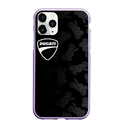 Чехол iPhone 11 Pro матовый DUCATI 1, цвет: 3D-светло-сиреневый