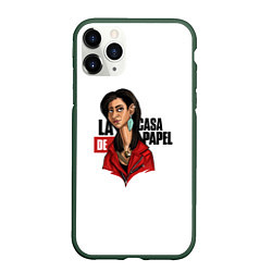 Чехол iPhone 11 Pro матовый БУМАЖНЫЙ ДОМ, цвет: 3D-темно-зеленый