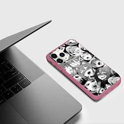 Чехол iPhone 11 Pro матовый СЕНПАЙ SENPAI, цвет: 3D-малиновый — фото 2