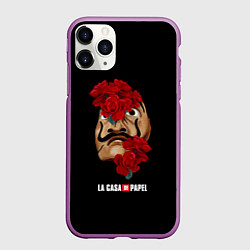 Чехол iPhone 11 Pro матовый БУМАЖНЫЙ ДОМ, цвет: 3D-фиолетовый
