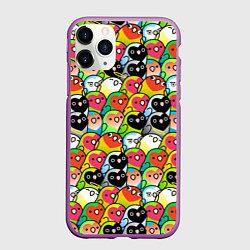 Чехол iPhone 11 Pro матовый Папуги, цвет: 3D-фиолетовый