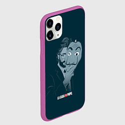 Чехол iPhone 11 Pro матовый БУМАЖНЫЙ ДОМ, цвет: 3D-фиолетовый — фото 2
