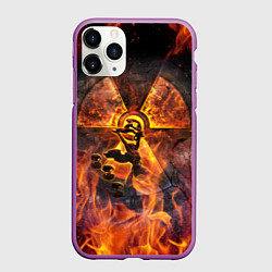 Чехол iPhone 11 Pro матовый S T A L K E R 2, цвет: 3D-фиолетовый