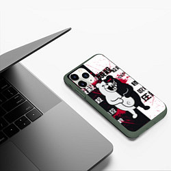 Чехол iPhone 11 Pro матовый Monokuma, цвет: 3D-темно-зеленый — фото 2