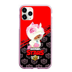 Чехол iPhone 11 Pro матовый Brawl stars Unicorn, цвет: 3D-розовый