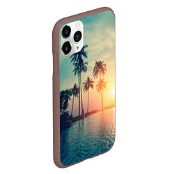 Чехол iPhone 11 Pro матовый Пальмы, цвет: 3D-коричневый — фото 2