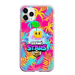 Чехол iPhone 11 Pro матовый BRAWL STARS SPROUT TROPICAL, цвет: 3D-розовый