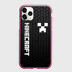 Чехол iPhone 11 Pro матовый MINECRAFT МАЙНКРАФТ, цвет: 3D-малиновый