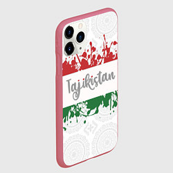 Чехол iPhone 11 Pro матовый Таджикистан, цвет: 3D-малиновый — фото 2