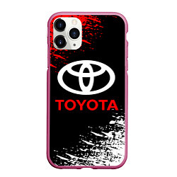 Чехол iPhone 11 Pro матовый TOYOTA, цвет: 3D-малиновый