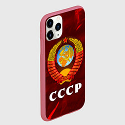 Чехол iPhone 11 Pro матовый СССР USSR, цвет: 3D-малиновый — фото 2
