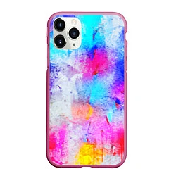 Чехол iPhone 11 Pro матовый НЕОНОВЫЕ ПОТЕРТОСТИ, цвет: 3D-малиновый