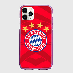 Чехол iPhone 11 Pro матовый BAYERN MUNCHEN, цвет: 3D-фиолетовый