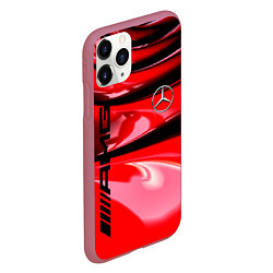 Чехол iPhone 11 Pro матовый MERCEDES, цвет: 3D-малиновый — фото 2