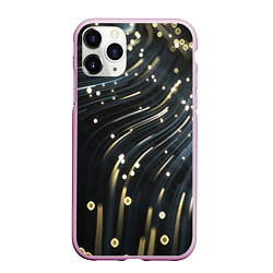 Чехол iPhone 11 Pro матовый Абстракция искры полосы боке, цвет: 3D-розовый