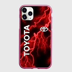 Чехол iPhone 11 Pro матовый TOYOTA, цвет: 3D-малиновый