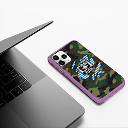 Чехол iPhone 11 Pro матовый Рваный камуфляж ВДВ, цвет: 3D-фиолетовый — фото 2