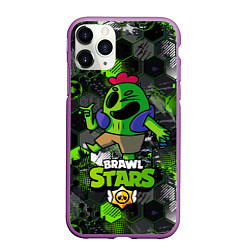 Чехол iPhone 11 Pro матовый Спайк brawl stars Spike, цвет: 3D-фиолетовый