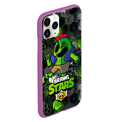 Чехол iPhone 11 Pro матовый Спайк brawl stars Spike, цвет: 3D-фиолетовый — фото 2