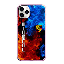 Чехол iPhone 11 Pro матовый PORSCHE, цвет: 3D-розовый