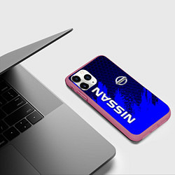 Чехол iPhone 11 Pro матовый NISSAN, цвет: 3D-малиновый — фото 2