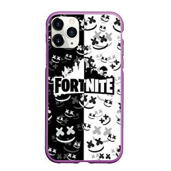 Чехол iPhone 11 Pro матовый FORTNITE MARSHMELLO, цвет: 3D-фиолетовый