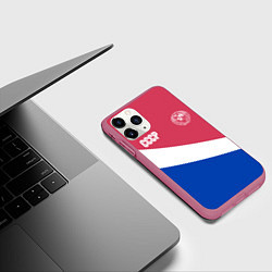Чехол iPhone 11 Pro матовый СССР, цвет: 3D-малиновый — фото 2