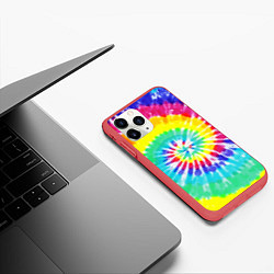 Чехол iPhone 11 Pro матовый TIE-DYE СТЕНА, цвет: 3D-красный — фото 2