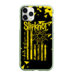 Чехол iPhone 11 Pro матовый Slipknot, цвет: 3D-салатовый