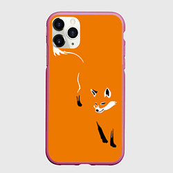 Чехол iPhone 11 Pro матовый ЛИСА, цвет: 3D-малиновый