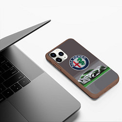 Чехол iPhone 11 Pro матовый Alfa Romeo motorsport, цвет: 3D-коричневый — фото 2