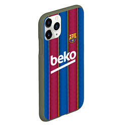 Чехол iPhone 11 Pro матовый FC Barcelona 2021, цвет: 3D-темно-зеленый — фото 2