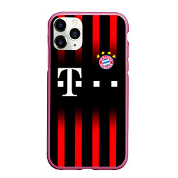 Чехол iPhone 11 Pro матовый FC Bayern Munchen, цвет: 3D-малиновый