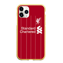 Чехол iPhone 11 Pro матовый Liverpool FC, цвет: 3D-желтый