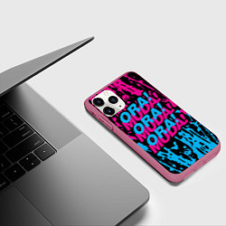 Чехол iPhone 11 Pro матовый ORA ORA ORA MUDA MUDA MUDA, цвет: 3D-малиновый — фото 2